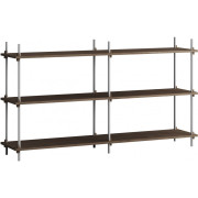 Moebe - Shelving System s.85.2.B Regal -  Doppelt - Eiche / Edelstahl