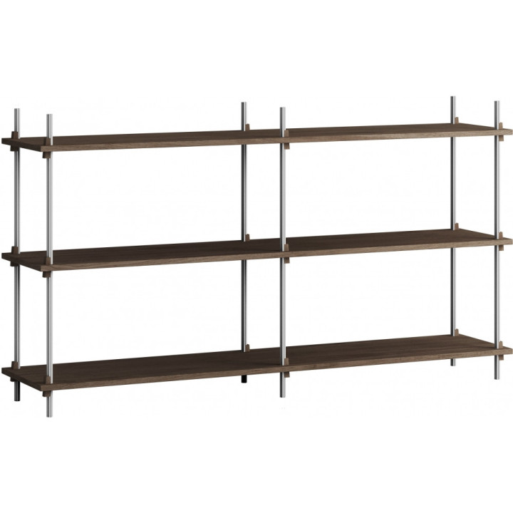 Moebe - Shelving System s.85.2.B Regal -  Doppelt - Eiche / Edelstahl Moebe - Shelving System s.85.2.B Regal -  Doppelt - Eiche / Edelstahl