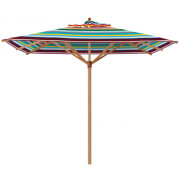 Weishäupl - Teak Sonnenschirm 300x300 cm mit Flaschenzug - Multicolor (33) | mit Schutzhülle