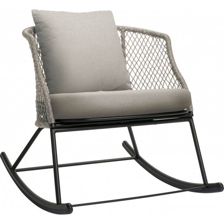 Stern - Odea Schaukelsessel - Kordel Pepper / Kissen Seidenschwarz Stern - Odea Schaukelsessel - Kordel Pepper / Kissen Seidenschwarz