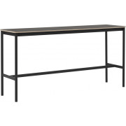 Muuto - Base Stehtisch mit Holzkante - 190 x 50 cm -  H: 95 cm | Schwarz (Linoleum)