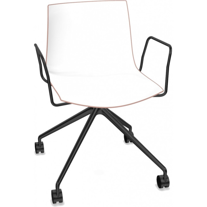 Arper - Catifa 46 0369 Armlehnstuhl mit Rollen fest zweifarbig Arper - Catifa 46 0369 Armlehnstuhl mit Rollen fest zweifarbig