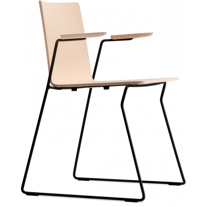 Pedrali - Osaka Metal 5715 Armlehnstuhl Kufen - Esche gebleicht | Verchromt Pedrali - Osaka Metal 5715 Armlehnstuhl Kufen - Esche gebleicht | Verchromt