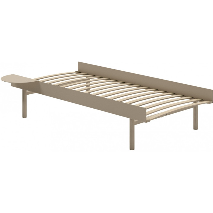 Moebe - Bett Hoch 90 cm mit Lattenrost - Sand | 1 Tisch Moebe - Bett Hoch 90 cm mit Lattenrost - Sand | 1 Tisch