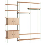 Moebe - Shelving System s.255.3.C Regal -  Dreifach - Eiche / Edelstahl