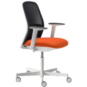 Pedrali - Polar 3775 Büro Armlehnstuhl - Orange; Gestell: Weiß