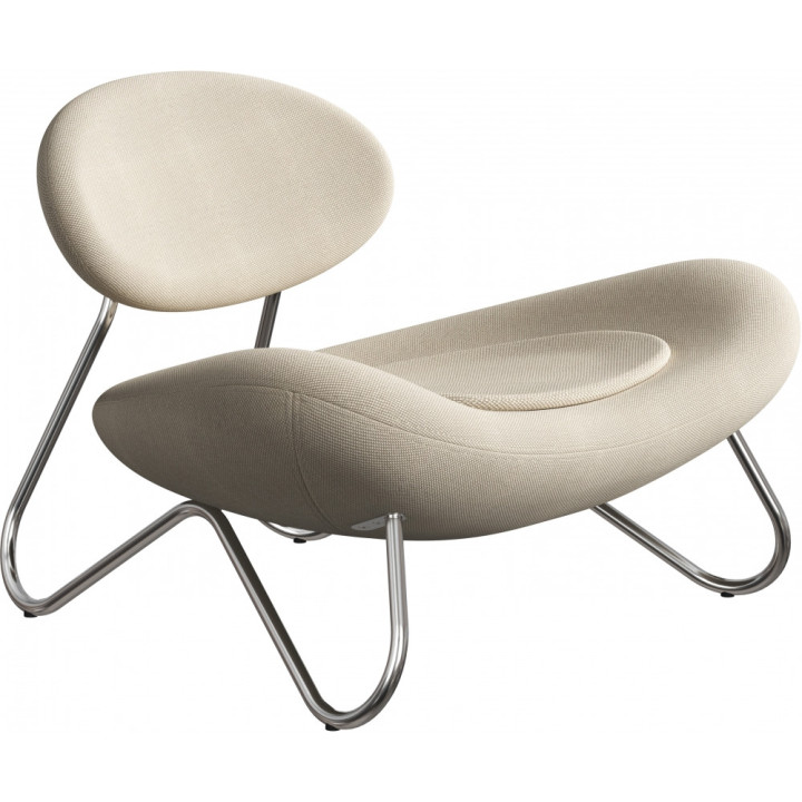 Woud - Meadow Lounge Stuhl Stahlrahmen verchromt - Creme (Sisu 0105) Woud - Meadow Lounge Stuhl Stahlrahmen verchromt - Creme (Sisu 0105)
