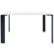 Kartell - Four Tisch - 128 x 128 cm | Weiß-Schwarz