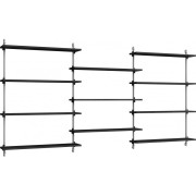 Moebe - Wall Shelving ws.115.3 Wandregal -  Dreifach - Eiche geräuchert/Tiefblau