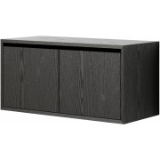 New Works - Cabinet Schrank niedrig mit Türen - Esche schwarz