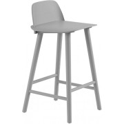 Muuto - Nerd Barhocker -  niedrig - Dunkelbraun gebeizt