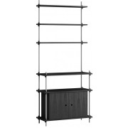 Moebe - Shelving System s.200.1.C Regal -  Einfach - Schwarz / Edelstahl