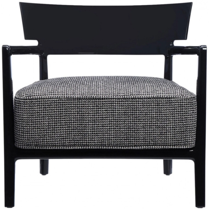 Kartell - Cara Fancy Sessel Gestell glänzend - Schwarz / Fancy Schwarz-Beige
