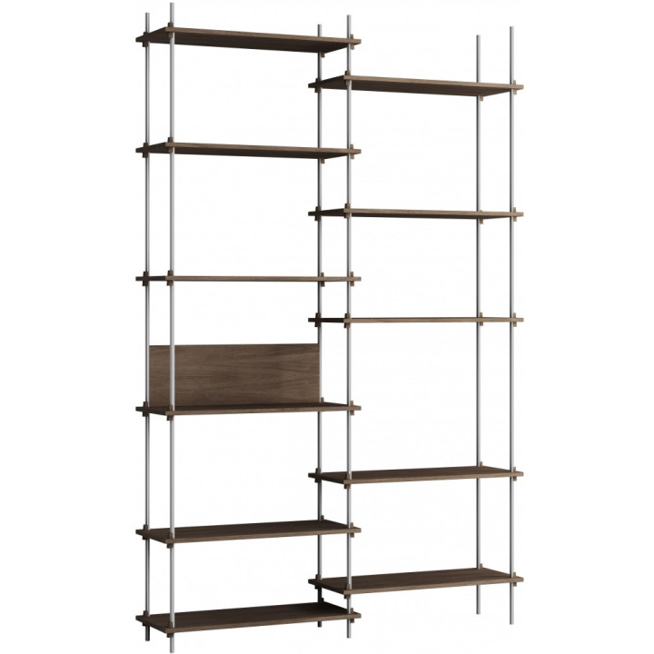 Moebe - Shelving System s.255.2.A Regal -  Doppelt - Eiche / Edelstahl Moebe - Shelving System s.255.2.A Regal -  Doppelt - Eiche / Edelstahl