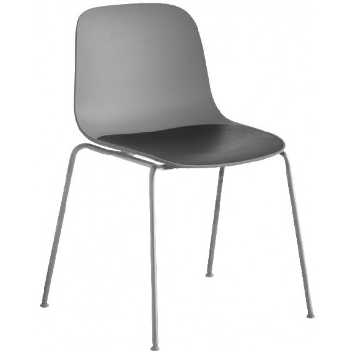 La Palma - Seela Stuhl matt verchromt stapelbar - Eiche gebleicht (Sitzschale: Polypropylen) La Palma - Seela Stuhl matt verchromt stapelbar - Eiche gebleicht (Sitzschale: Polypropylen)