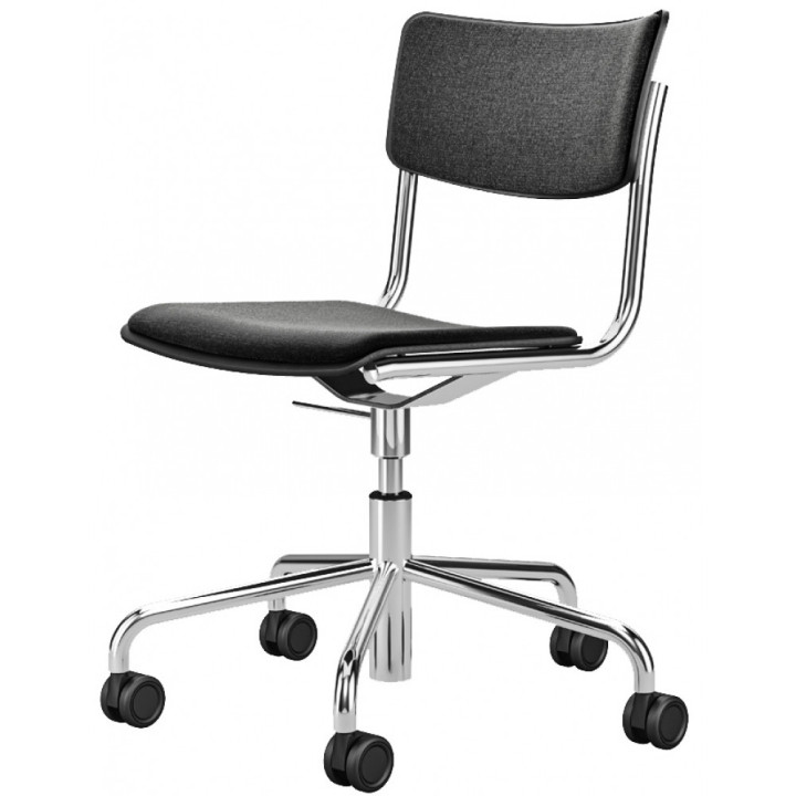 Thonet - S 43 PVDR Drehsessel - Schwarz/ Step 60999 (Gestell: Chrom)