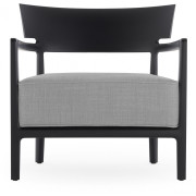 Kartell - Cara Outdoor Sessel Gestell Schwarz matt - Taubengrau -  Schwarz