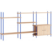 Moebe - Shelving System s.115.3.B Regal -  Dreifach - Eiche/Tiefblau