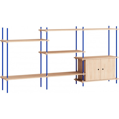 Moebe - Shelving System s.115.3.B Regal -  Dreifach - Eiche/Tiefblau