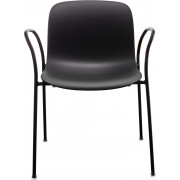 Magis - Troy Stapelstuhl mit Armlehnen 4 Beine - Schwarz/Schwarz