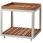 Cane-line - Level Couchtisch klein - Weiß / Teakholz