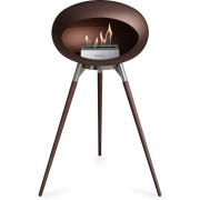 Le Feu - Dome Ground High Bioethanol-Kamin Mocca - Stahl poliert | Eiche geräuchert | Stahl