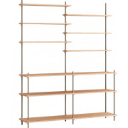 Moebe - Shelving System s.200.2.D Regal -  Doppelt - Eiche/Warmes Grau