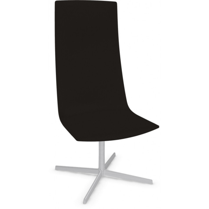 Arper - Catifa Sensit Direction 4906 Drehstuhl - Weichleder Schwarz | Alu glänzend Arper - Catifa Sensit Direction 4906 Drehstuhl - Weichleder Schwarz | Alu glänzend