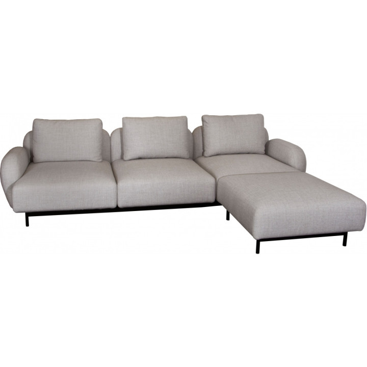 Cane-line - Aura Sofa 3-Sitzer mit niedrigen Armlehnen & Chaise Longue links - Hellbraun (Essence) Cane-line - Aura Sofa 3-Sitzer mit niedrigen Armlehnen & Chaise Longue links - Hellbraun (Essence)