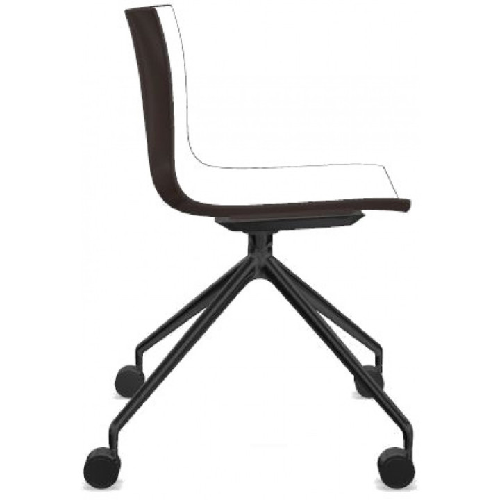 Arper - Catifa 46 0369 Stuhl mit Rollen fest zweifarbig - Weiß-Dunkelbraun | Schwarz Arper - Catifa 46 0369 Stuhl mit Rollen fest zweifarbig - Weiß-Dunkelbraun | Schwarz