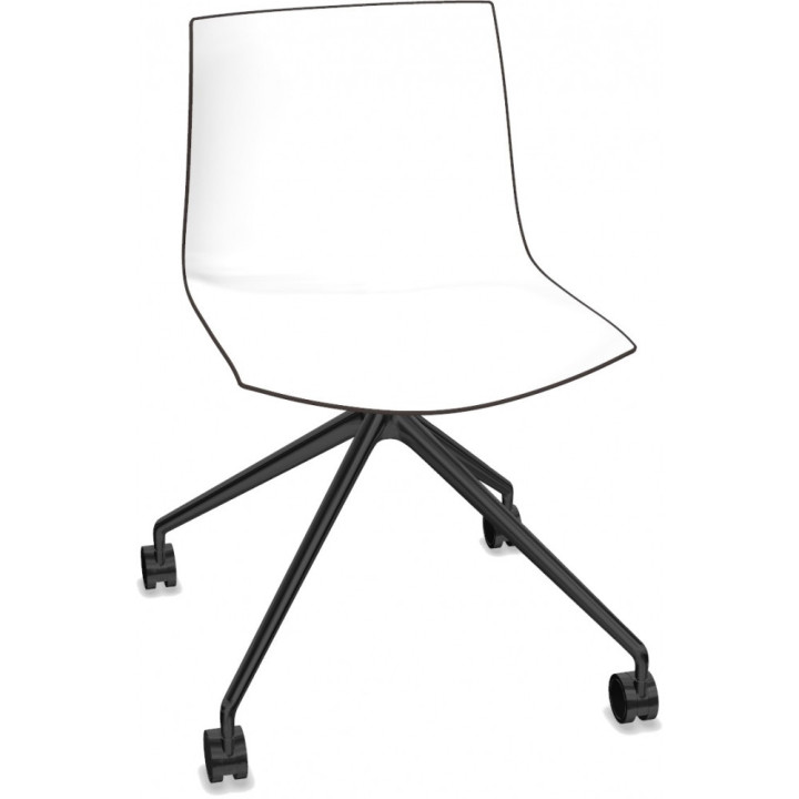 Arper - Catifa 46 0369 Stuhl mit Rollen fest zweifarbig Arper - Catifa 46 0369 Stuhl mit Rollen fest zweifarbig