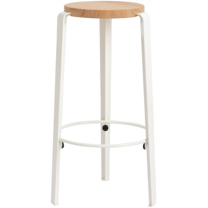 TIPTOE - Big Lou Bar Hocker Eiche massiv - Cloudy White TIPTOE - Big Lou Bar Hocker Eiche massiv - Cloudy White