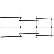 Moebe - Wall Shelving ws.85.3 Wandregal -  Dreifach - Schwarz / Edelstahl