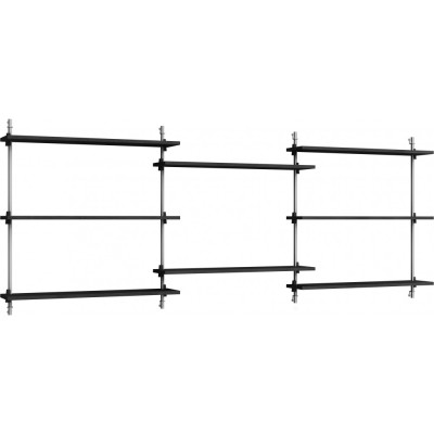 Moebe - Wall Shelving ws.85.3 Wandregal -  Dreifach - Schwarz / Edelstahl Moebe - Wall Shelving ws.85.3 Wandregal -  Dreifach - Schwarz / Edelstahl