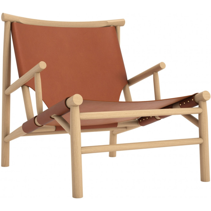 Norr11 - Samurai Chair Sessel - Natur / Brandy 97147 (Harness Leder)