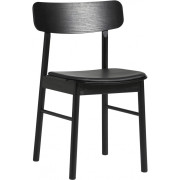 Woud - Soma Dining Stuhl gepolstert - Esche schwarz / Leder schwarz