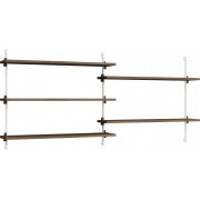 Moebe - Wall Shelving ws.65.2 Wandregal -  Doppelt - Eiche geräuchert/Weiß