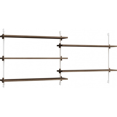 Moebe - Wall Shelving ws.65.2 Wandregal -  Doppelt - Eiche geräuchert/Weiß Moebe - Wall Shelving ws.65.2 Wandregal -  Doppelt - Eiche geräuchert/Weiß