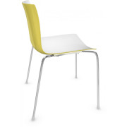 Arper - Catifa 46 0251 Stuhl zweifarbig - Weiß-Gelb | Verchromt