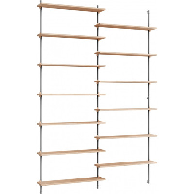 Moebe - Wall Shelving ws.230.2 Wandregal -  Doppelt - Eiche / Edelstahl Moebe - Wall Shelving ws.230.2 Wandregal -  Doppelt - Eiche / Edelstahl