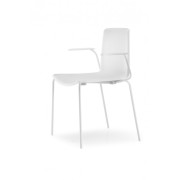Pedrali - Tweet 895 Armlehnstuhl - Weiß | Verchromt