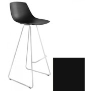 La Palma - Miunn Barhocker 75 cm matt verchromt - Leder Schwarz