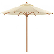 Weishäupl - Teak Sonnenschirm Ø250 cm mit Flaschenzug - Natur (01) | mit Schutzhülle