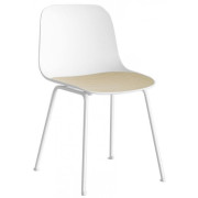 La Palma - Seela Stuhl weiß lackiert - Eiche gebleicht (Sitzschale: Polypropylen)