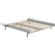 Moebe - Bett Hoch 150 cm mit Lattenrost - Edelstahl | 2 Tische Moebe - Bett Hoch 150 cm mit Lattenrost - Edelstahl | 2 Tische
