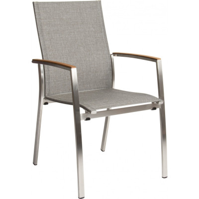 Stern - Mika Stapelsessel - Grau / Teak Stern - Mika Stapelsessel - Grau / Teak