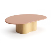 Arper - Ghia Couchtisch Gestell zentral 105x74 cm - Eiche Natur / Rot Lehm