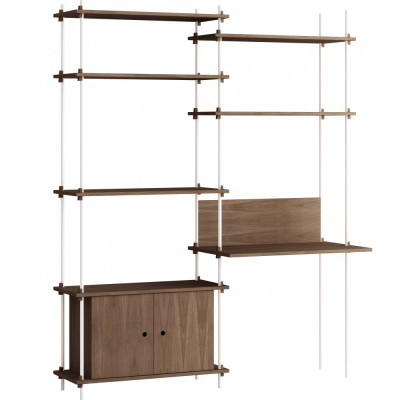 Moebe - Shelving System s.200.2.E Regal -  Doppelt - Eiche geräuchert/Weiß Moebe - Shelving System s.200.2.E Regal -  Doppelt - Eiche geräuchert/Weiß
