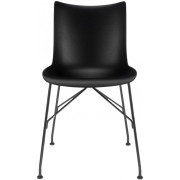 Kartell - P/Wood Stuhl niedrig - Schwarz / Schwarz