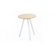 Jan Kurtz - Pit Beistelltisch - Ø 40 cm Nussbaum | H 51 cm; weiß